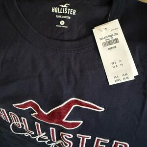 Hollister Dark Blue Tee with Red Logo